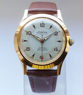 Schöne und seltene Jobina Swiss 17Jewels Herren Vintage Armbanduhr Top Zustand