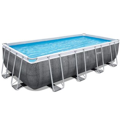 Aufstellpool Poolfolie Swimmingpool Stahlrahmen Schwimmbecken 488 x 244 x 122 cm