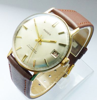 Schöne Anker Calendar 17Jewels Herren Vintage Armbanduhr