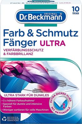 Dr. Beckmann Farb & Schmutzfänger Ultra Verfärbungsschutz Entfärber 10 Tücher