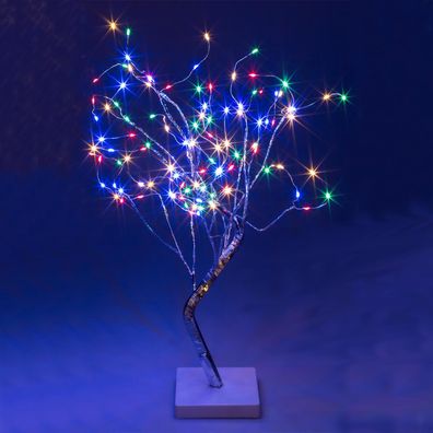 LED Lichterbaum mit 108 farbig bunten LEDs Batteriebetrieb mit Timer Tisch Deko