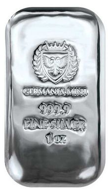 Germania Mint 1 oz / 31,1 Gramm 999,9 Silber Feinsilber Silberbarren Gussbarren