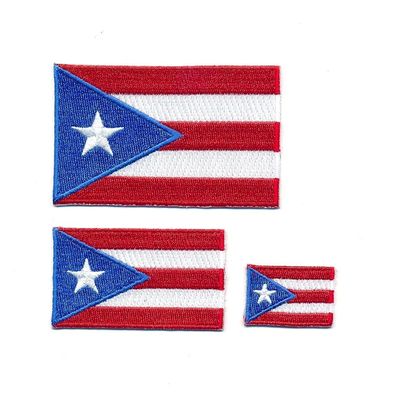 3 Puerto Rico San Juan USA Flaggen Fahnen Patches Aufnäher Aufbügler Set 1244