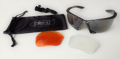 Point Racing Sportbrille "Napoli" Gläser Smokey + Wechselgläser orange und klar
