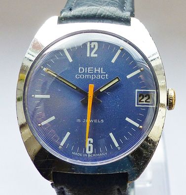 Schöne Diehl Junghans Compact Calendar 15Jewels Herren Vintage Armbanduhr