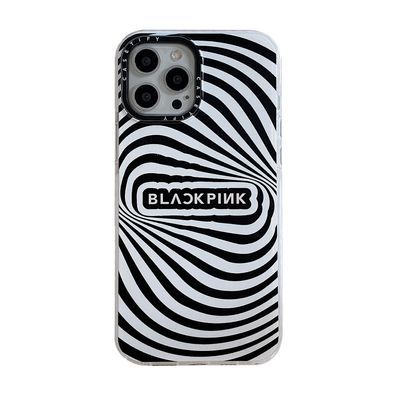 Kpop BlackPink schwarze weiße Streifen Handyhülle für Apple iPhone 14 Schutzhülle