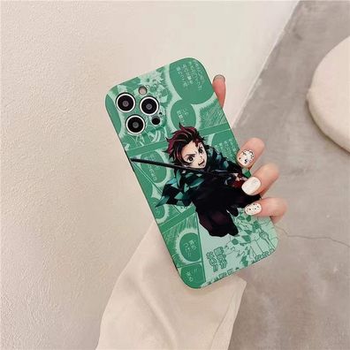Demon Slayer Kamado Tanjirou Handyhülle für Apple iPhone 14 Geschenk Grün