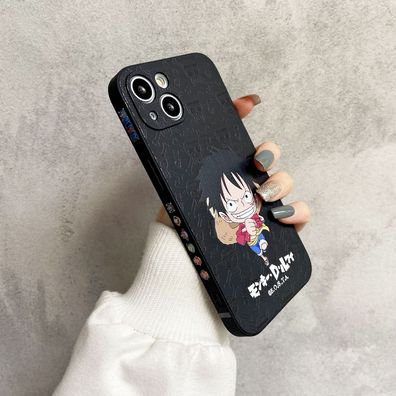One Piece Cute Luffy Handyhülle für Apple iPhone 14 Schutzhülle Geschenk Schwarz