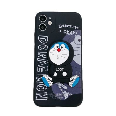 3D Doraemon Lost Handyhülle für Apple iPhone 14 Schutzhülle Geschenk Schwarz