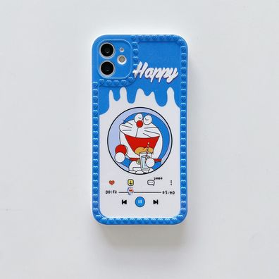 Doraemon Handyhülle für Apple iPhone 14 Schutzhülle Geschenk Blauer Rand01
