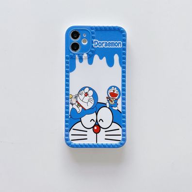 Doraemon Handyhülle für Apple iPhone 14 Schutzhülle Geschenk Blauer Rand02