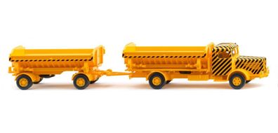 Wiking 067506 | Büssing 8000 | Kipperhängerzug | verkehrsgelb | 1:87