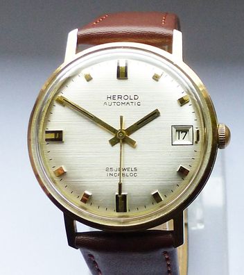 Schöne seltene Herold Automatic Calendar 25Jewels Herren Luxus Armbanduhr Top Zustand