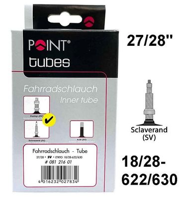 Point 27/28" Fahrradschlauch 18/28-622/630 - SV 33mm