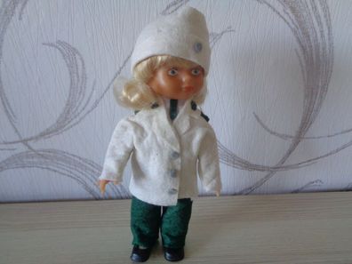 Puppe, Blondine mit Uniform -Verkehrspolizei, Volkspolizei -22cm -Original Kleidung