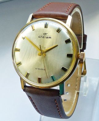 Schöne und seltene OT Ordiam 17Rubis Herren Vintage Armbanduhr