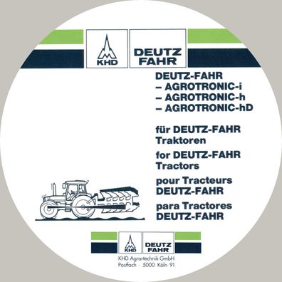 Betriebsanleitung Deutz-Fahr Agrotronic - i - h - hD für Deutz Fahr Traktoren