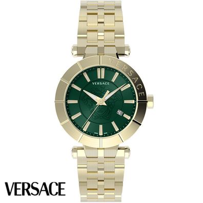 Versace VE2B00621 V-Race grün gold Edelstahl Armband Uhr Herren Uhr NEU