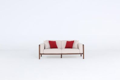 Sofa 2 Sitzer Zweisitzer Modern Stoff Sofas Design Wohnzimmer Neu Weiß
