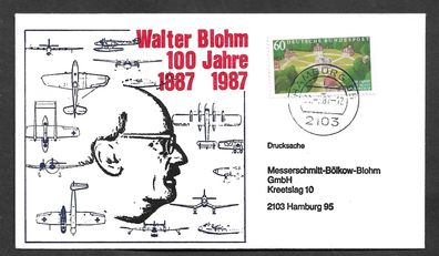 Flugpost BRD Walter Blohm 100 Jahre 1887 - 1987