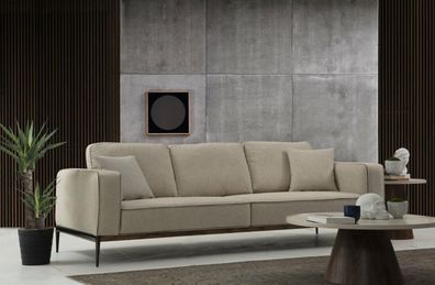 Sofa Zweisitzer 2 Sitzer Stoff Sofas Modern Design Wohnzimmer Beige
