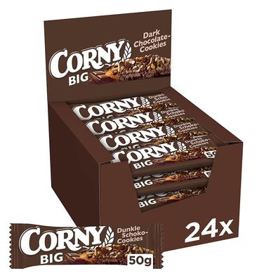 Corny Müsliriegel BIG Dunkle Schokolade Cookies Energieriegel 24er Pack 24 x 50g