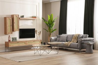 tv Schrank Lowboard rtv Möbel Sofa 3 Sitzer 2x Couchtische Fernsehwand