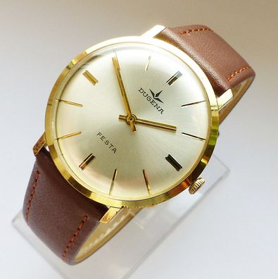 Dugena Festa Super-Slimline 17Jewels Herren Vintage Armbanduhr