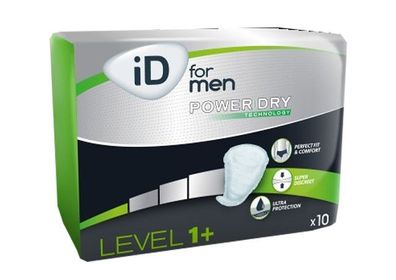 ID for men Level 1+ - 160 Herreneinlagen - 30 x 18 cm - Inkontinenzeinlagen