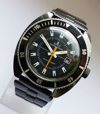 Schöne Meister-Anker Black Calendar Diver Sport Herren Vintage Armbanduhr