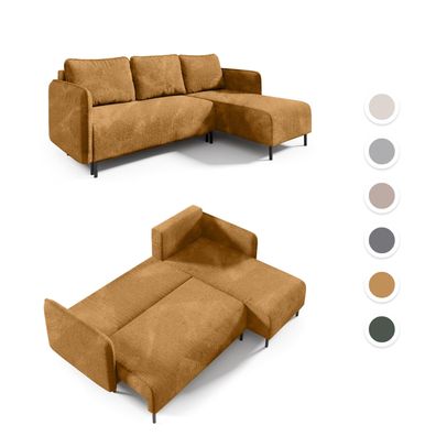 Ecksofa Eckcouch L Form Hoya Sofa mit Schlaffunktion Bettkästen Couch Wohnlandschaft