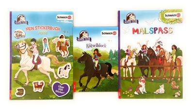 Schleich Horse Club Stickerbuch Pferde über 500 Sticker Rätselblock Malspass NEU
