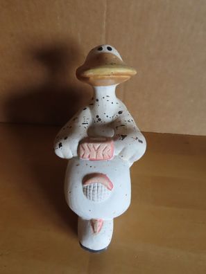 Figur Ente auf Motorroller Keramik als Spardose/ ca.14,5 cm H