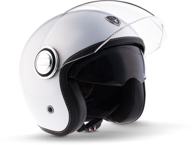 SOXON SP-888 MONO White Jet-Helm Motorrad-Helm Vespa Sonnen-Visier ECE weiß XS-XL