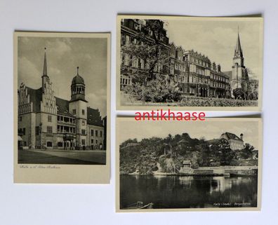 3 DDR Ansichtskarten AK Halle Saale Bergschänke