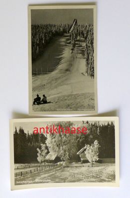 2 DDR Ansichtskarten AK Schierke Sprungschanze
