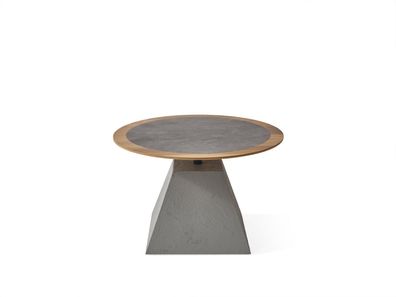 Couchtisch Holz Rund Beistell Design Silber Tisch Möbel Wohnzimmer Neu