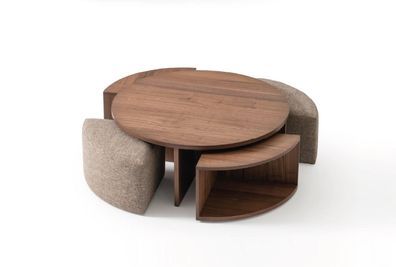 Couchtisch Kaffeetisch Wohnzimmer braun Luxus Design Holztische Tisch