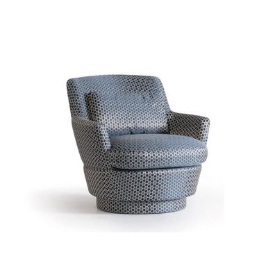 Luxus Sessel Design Möbel Holz mit Textil Einsitzer Couch Lounge Club