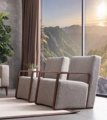 Wohnzimmer Sessel 1 Sitzer Couch Polster Modern Luxus Textil Design