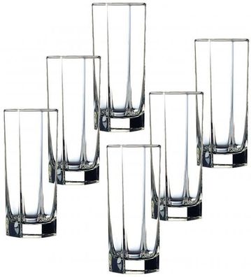 Achteck Gläser 300ml - 6 Stück Wassergläser Saftgläser Longdrinkgläser