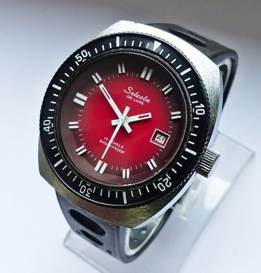 Schöne Selecta Swiss Calendar 17Jewels Herren Taucher Vintage Uhr