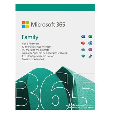 Microsoft 365 Family | 6 Benutzer | 1 Jahr |