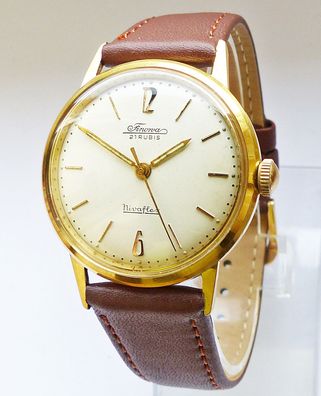 Schöne seltene Finorva Nivaflex 21Rubis Herren Vintage Armbanduhr