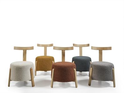 Design Stuhl Stühle Luxus Garnitur Textil Polster Gruppe 5x Set Relax Club