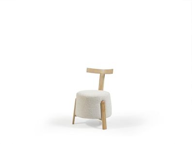Stuhl Esszimmer Polsterstuhl Lounge Weiß Textil Sitz Sessel Holz Neu
