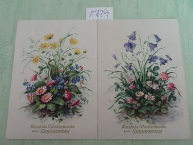 alte Postkarten AK PZB Paul Zoeke & Mittmeyer Berlin 2545 Blumen zum Geburtstag