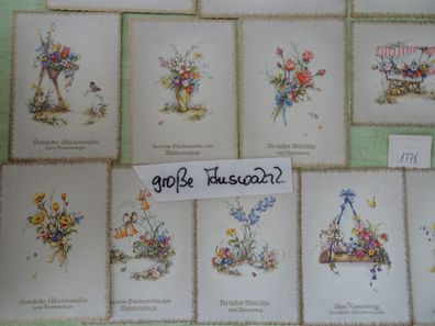 alte Postkarten AK Horn Verlag Colordruck Royal Namenstag Blumer geprägter Schriftzug