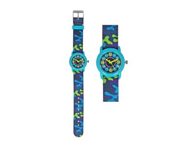 Kinderuhr Camouflage blau - bb-Klostermann 21541 - Armbanduhr Motivuhr Quarz-Uhrwerk