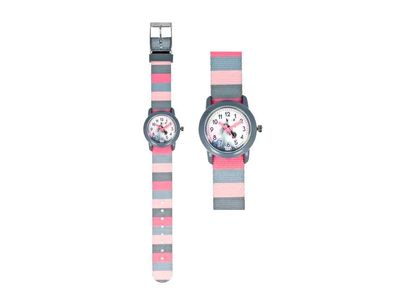 Kinderuhr Pferd rosa/ grau - bb-Klostermann 21552 - Armbanduhr Motivuhr Quarz-Uhrwerk